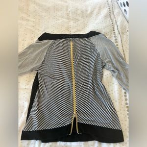 Scoop Neck Top with Fun Zipper Detail